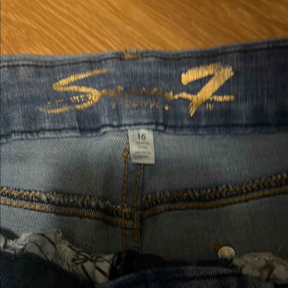Seven7 Blue Skinny Jeans with Distressed Details size 16 - Picture 2 of 6